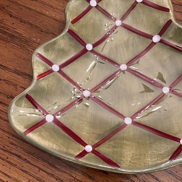 Pottery Barn Seasons Greetings Christmas tree plate - Picture 3 of 12